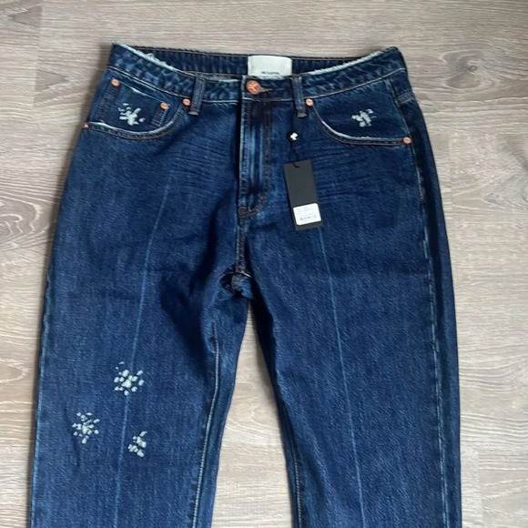 NEW one teaspoon VIRGIN BLUE AWESOME BAGGIES HIGH WAIST STRAIGHT LEG JEANS BLUE - Picture 5 of 14